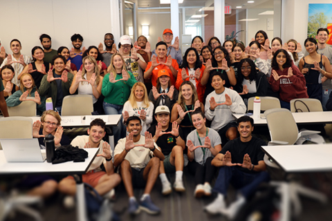 Group of students in class